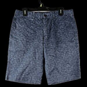 GAP Shorts Mens 38x10 Blue Floral Print Chino Preppy Vacation Resort Flat Front